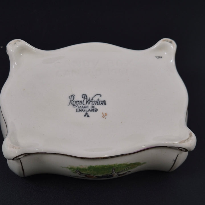 Royal Winton retro porslinsask med jaktmotiv