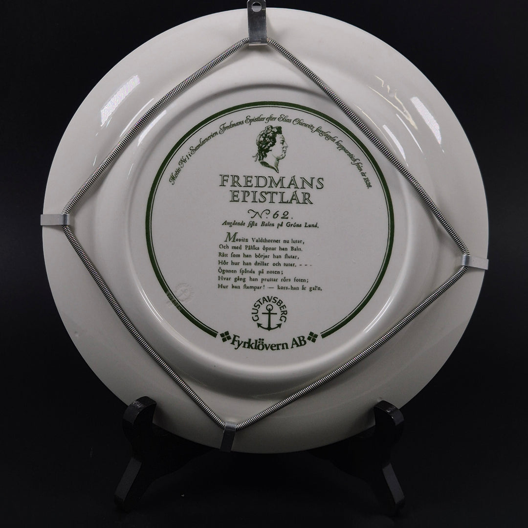 Gustavsberg Fyrklövern samlartallrik Fredmans epistlar retro