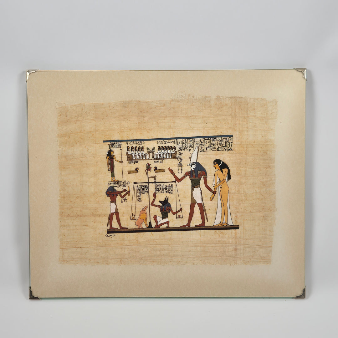 Retro egyptisk papyrustavla Amun Ra framed