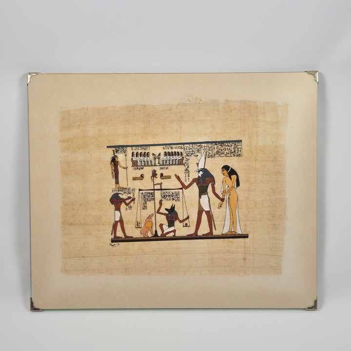 Retro egyptisk papyrustavla Amun Ra framed