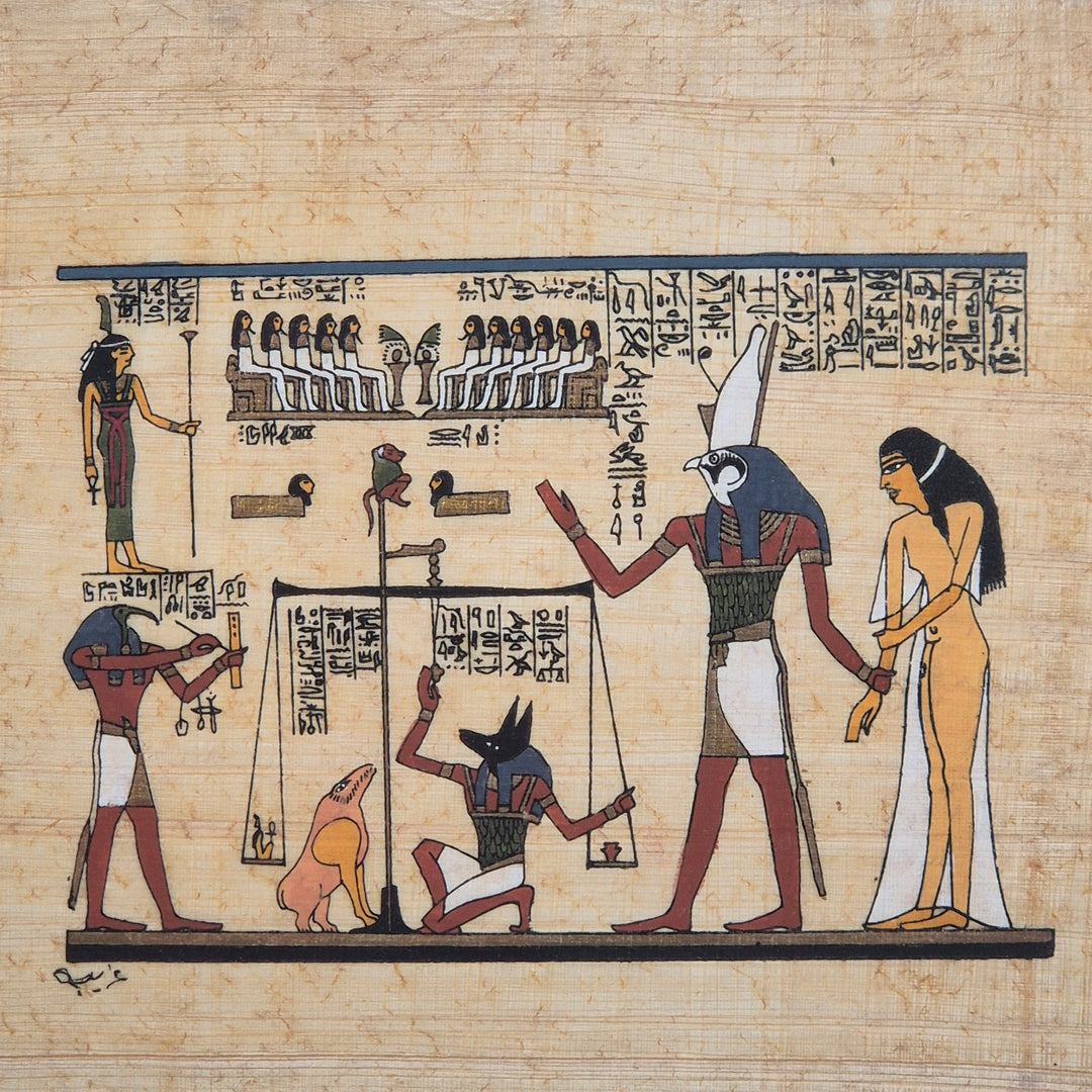 Retro egyptisk papyrustavla Amun Ra framed