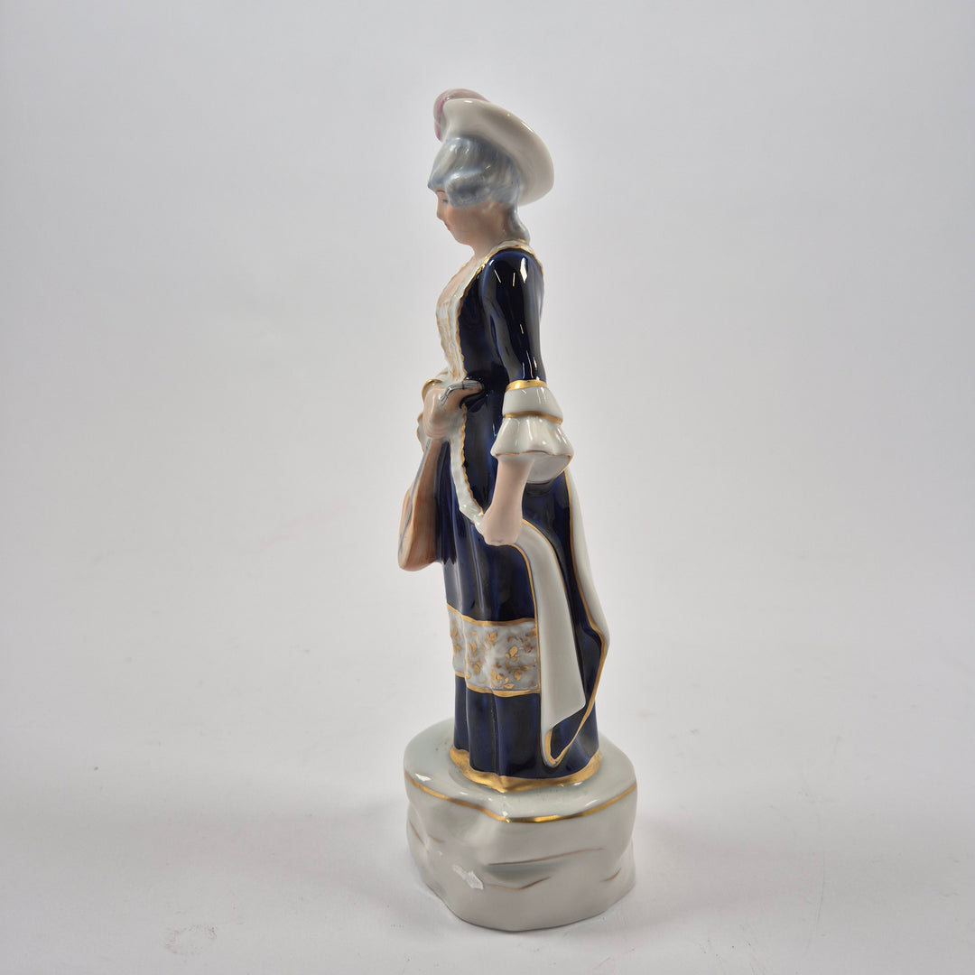 Retro DUX porslinsfigur dam med mandolin