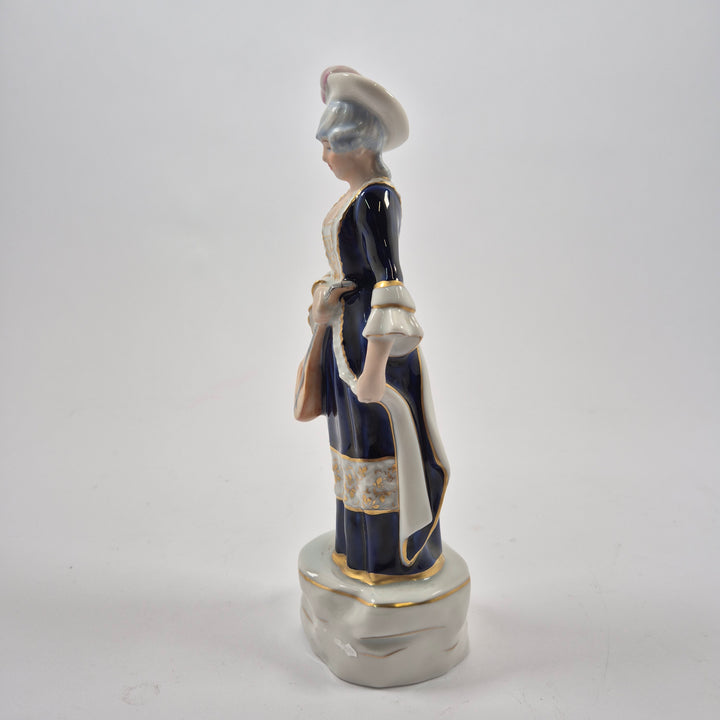 Retro DUX porslinsfigur dam med mandolin