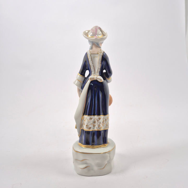 Retro DUX porslinsfigur dam med mandolin