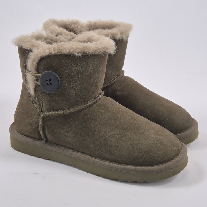 Bruna mocka vinterboots med teddyfoder storlek 38