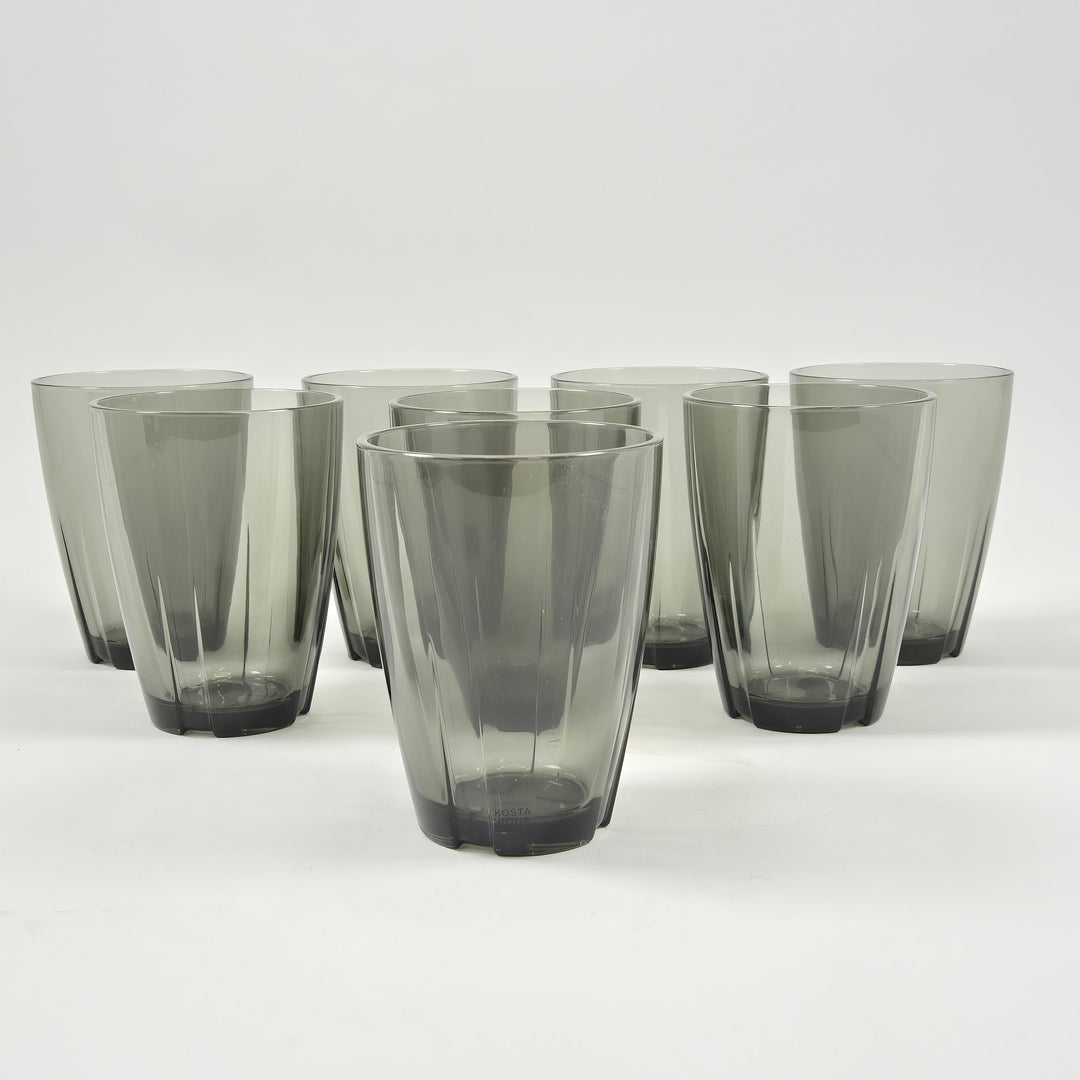 Kosta Boda rökgrå eleganta dricksglas set