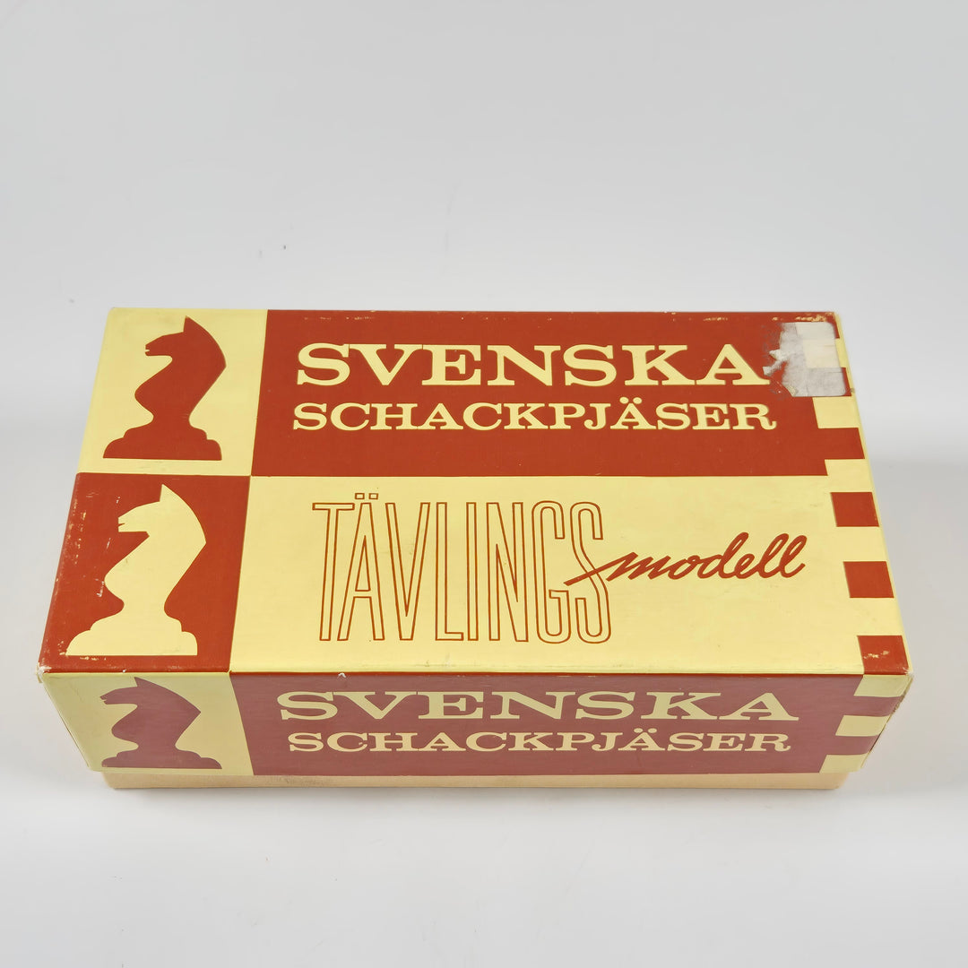 Retro svenska schackpjäser trä tävlingsmodell