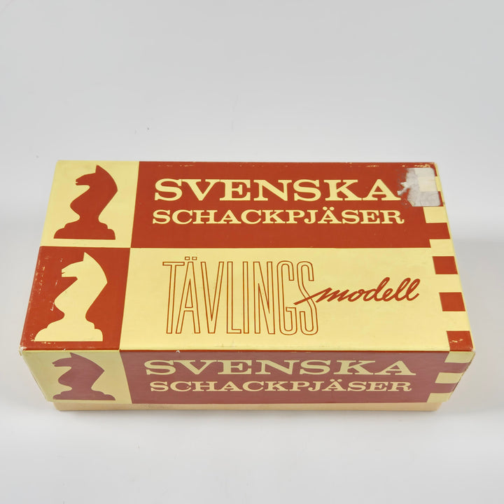 Retro svenska schackpjäser trä tävlingsmodell