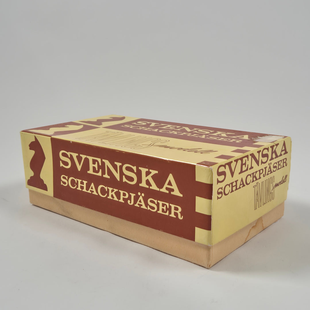 Retro svenska schackpjäser trä tävlingsmodell