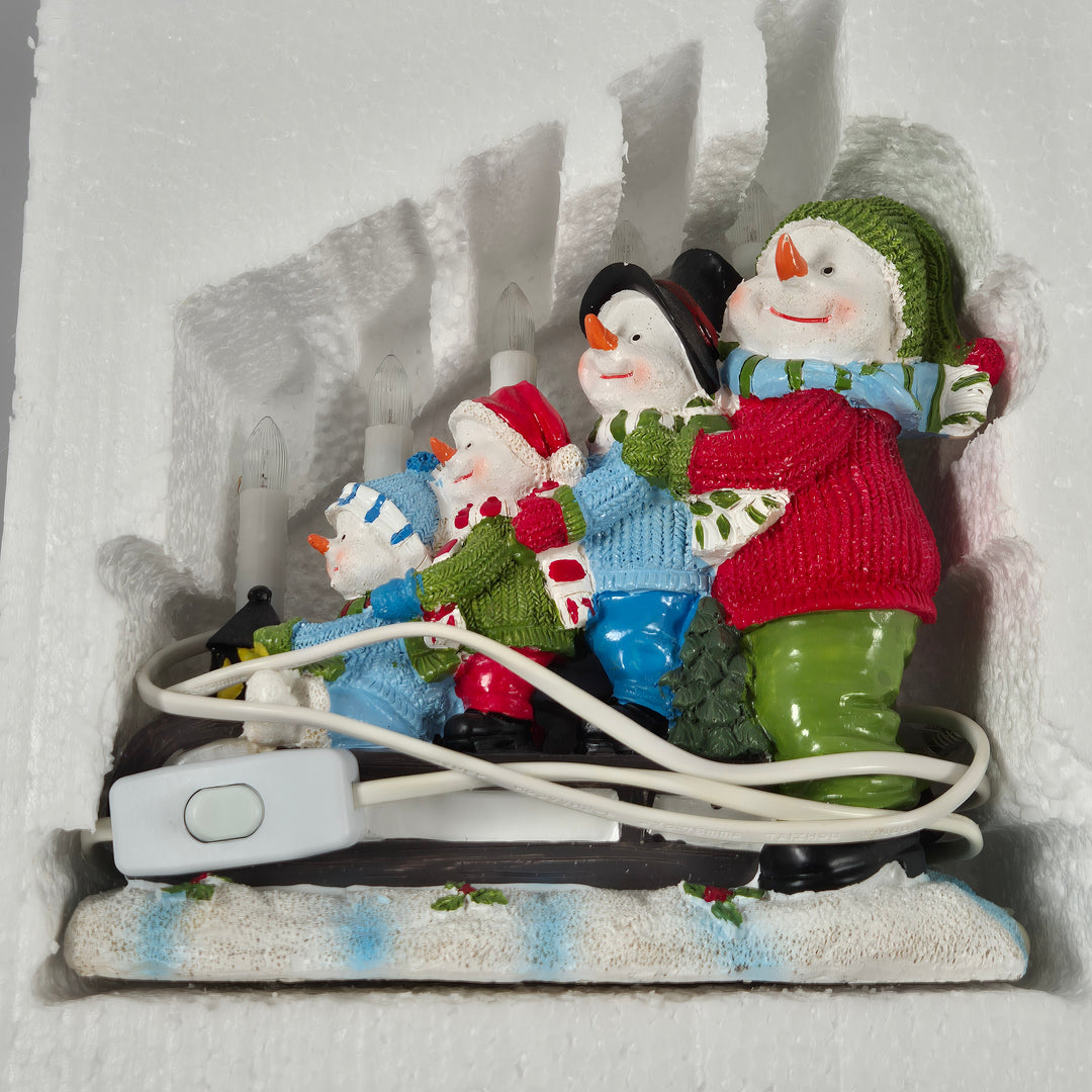 Elektrisk julstake snögubbar kälke Star Trading