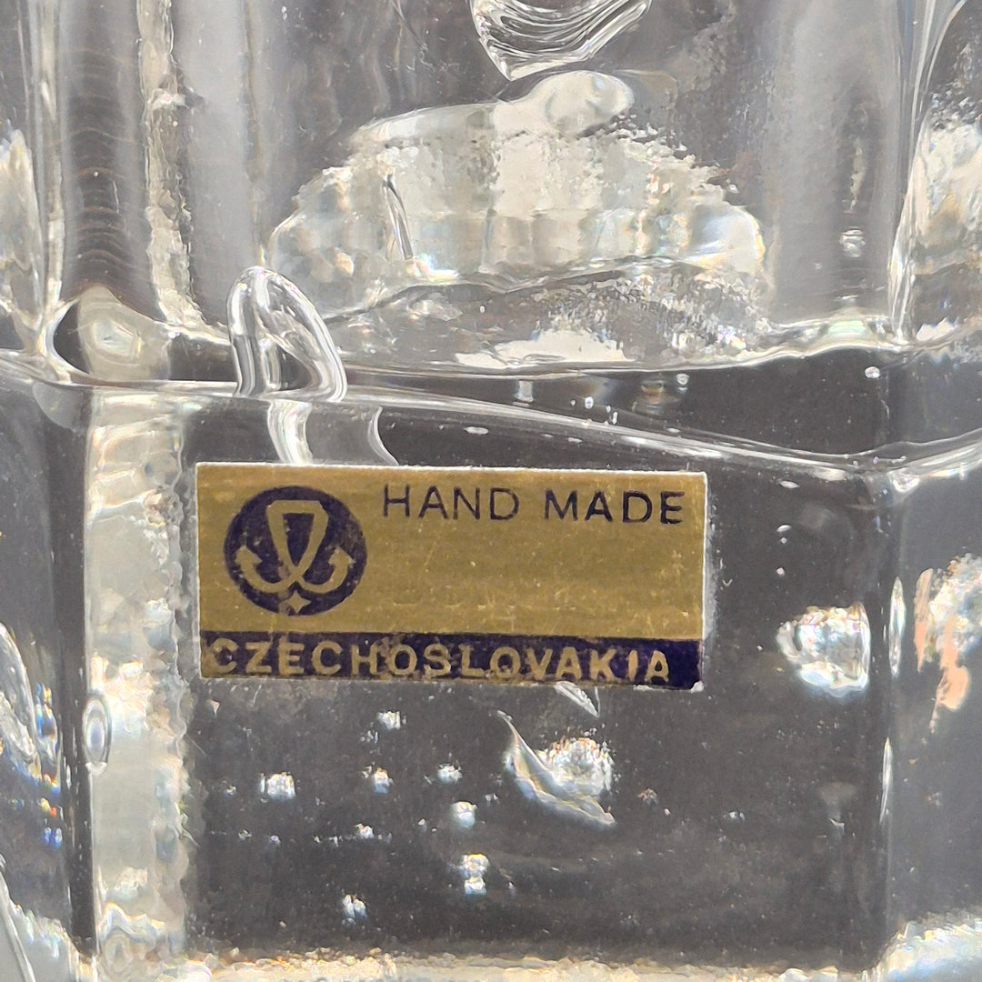 Retro ljuslykta i klart bubbelpressglas