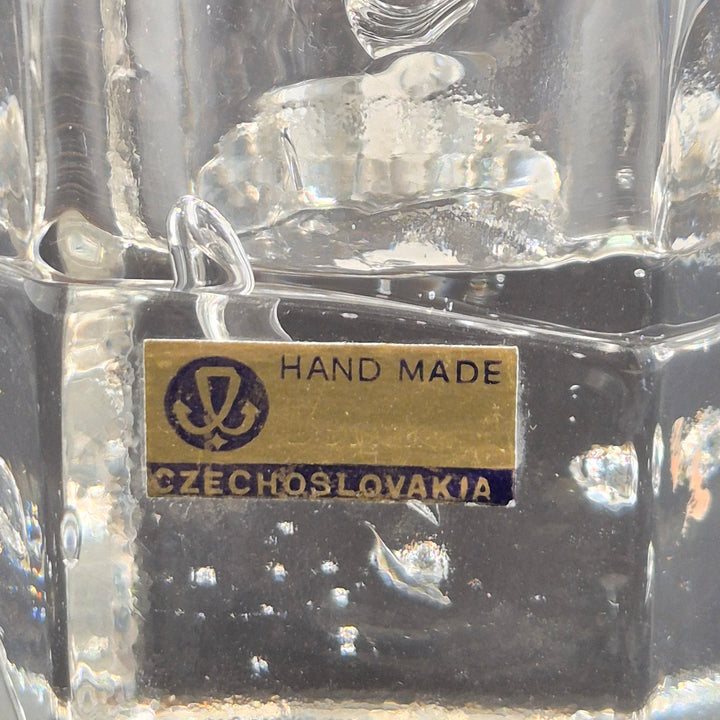 Retro ljuslykta i klart bubbelpressglas