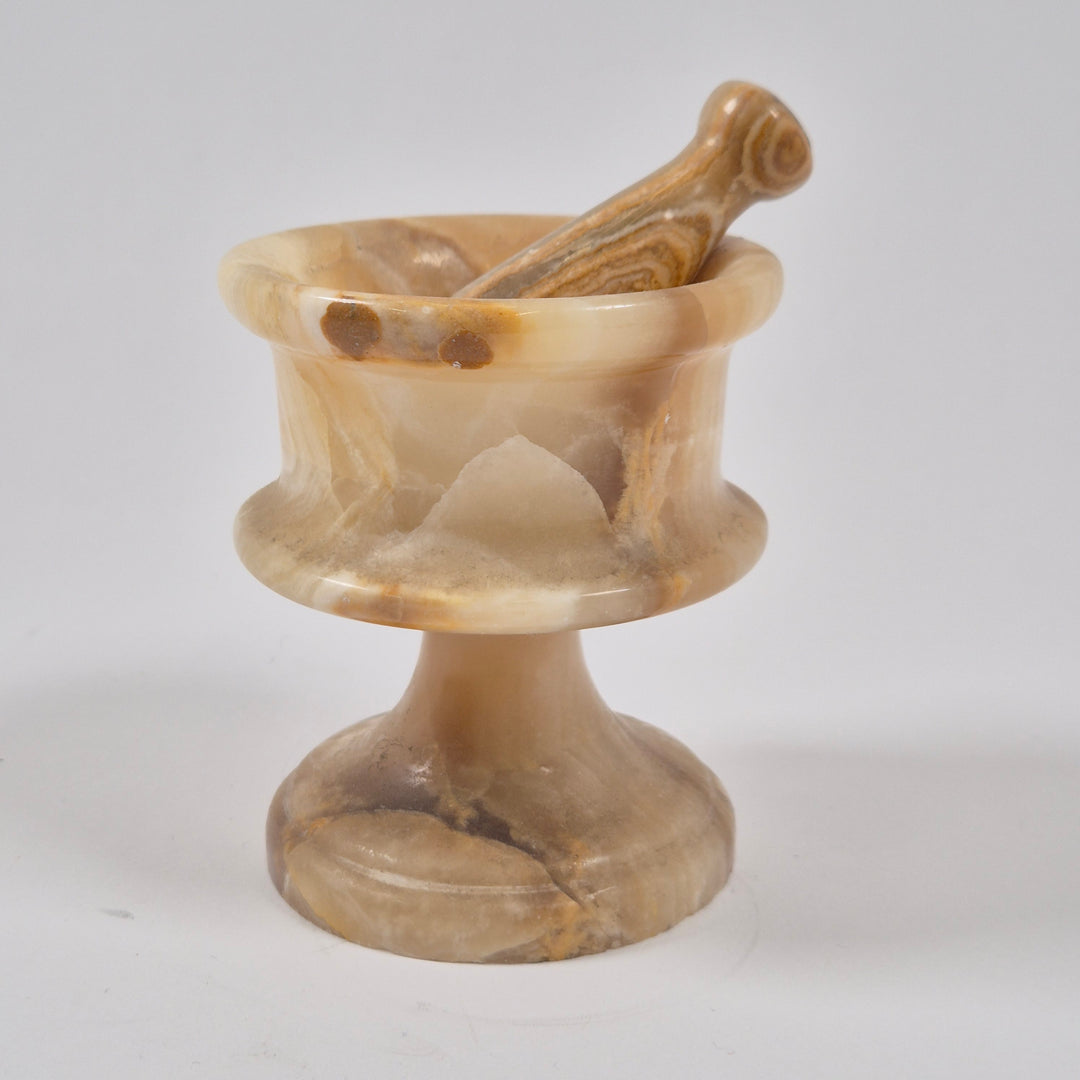 Retro mortel i beige natursten marble