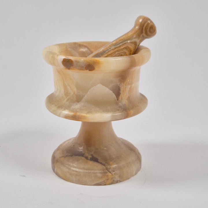 Retro mortel i beige natursten marble