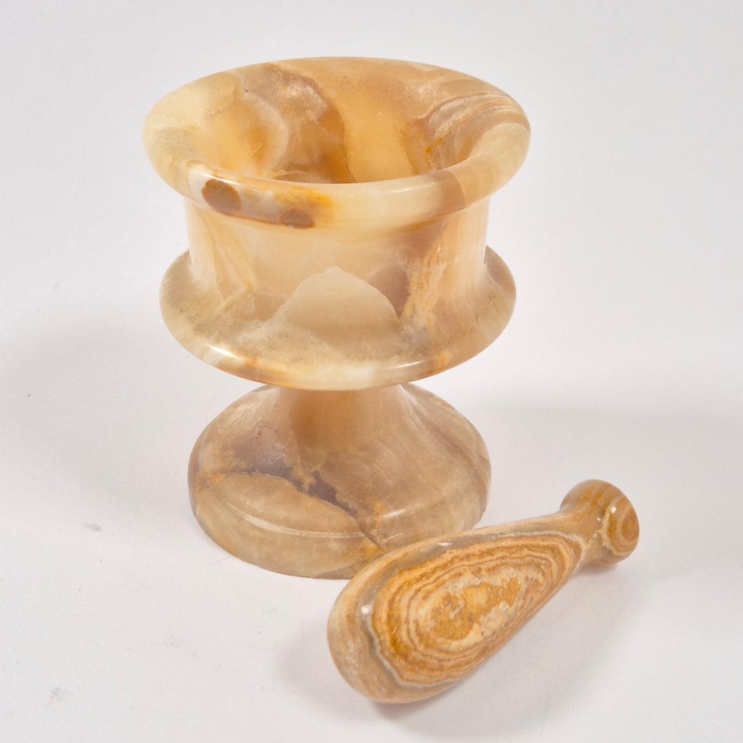 Retro mortel i beige natursten marble