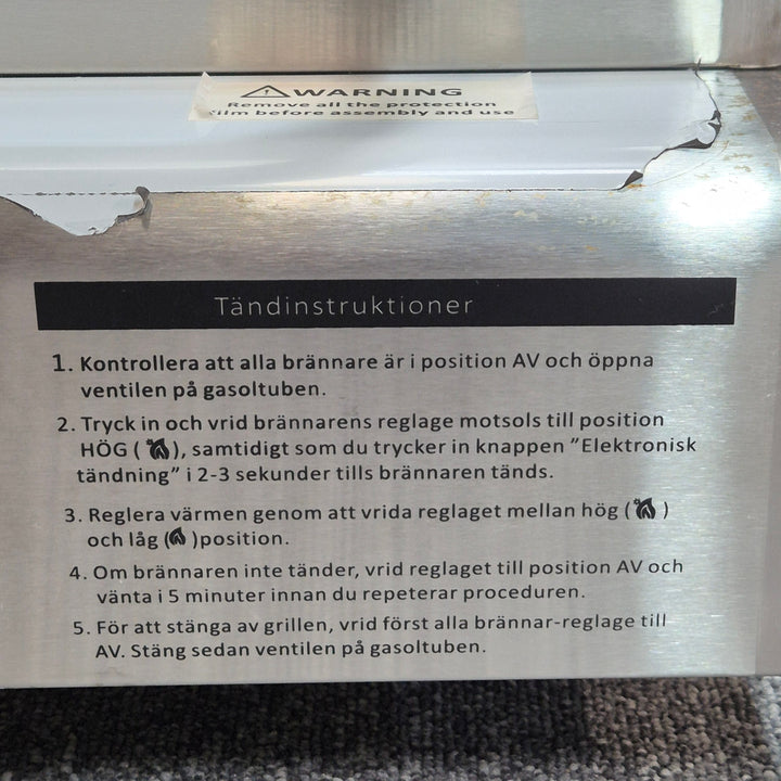 Kompakt gasgrill i rostfritt stål
