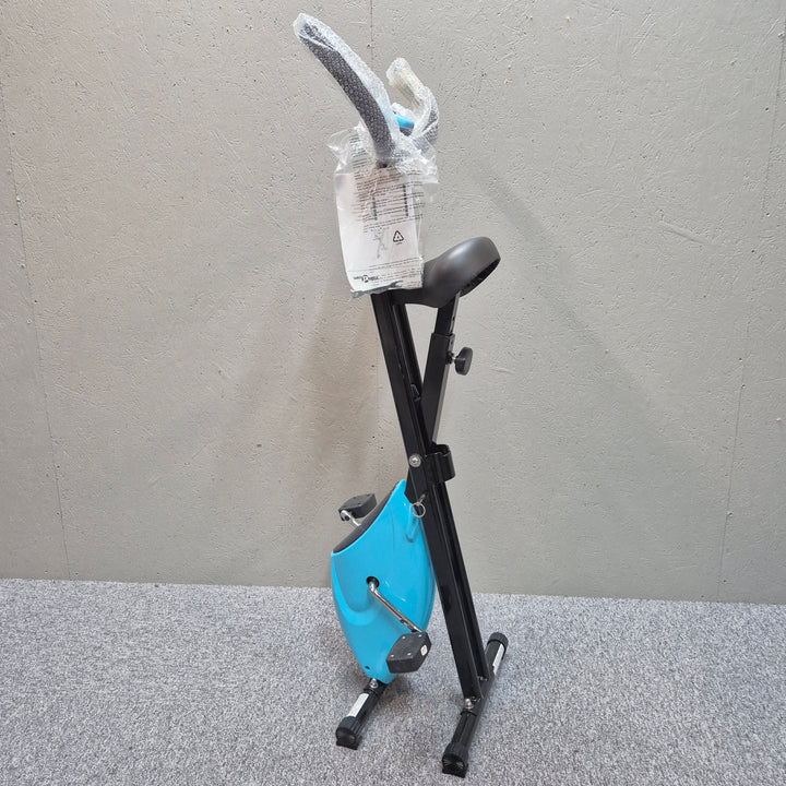 Hopfällbar motionscykel vidaXL svart turkos