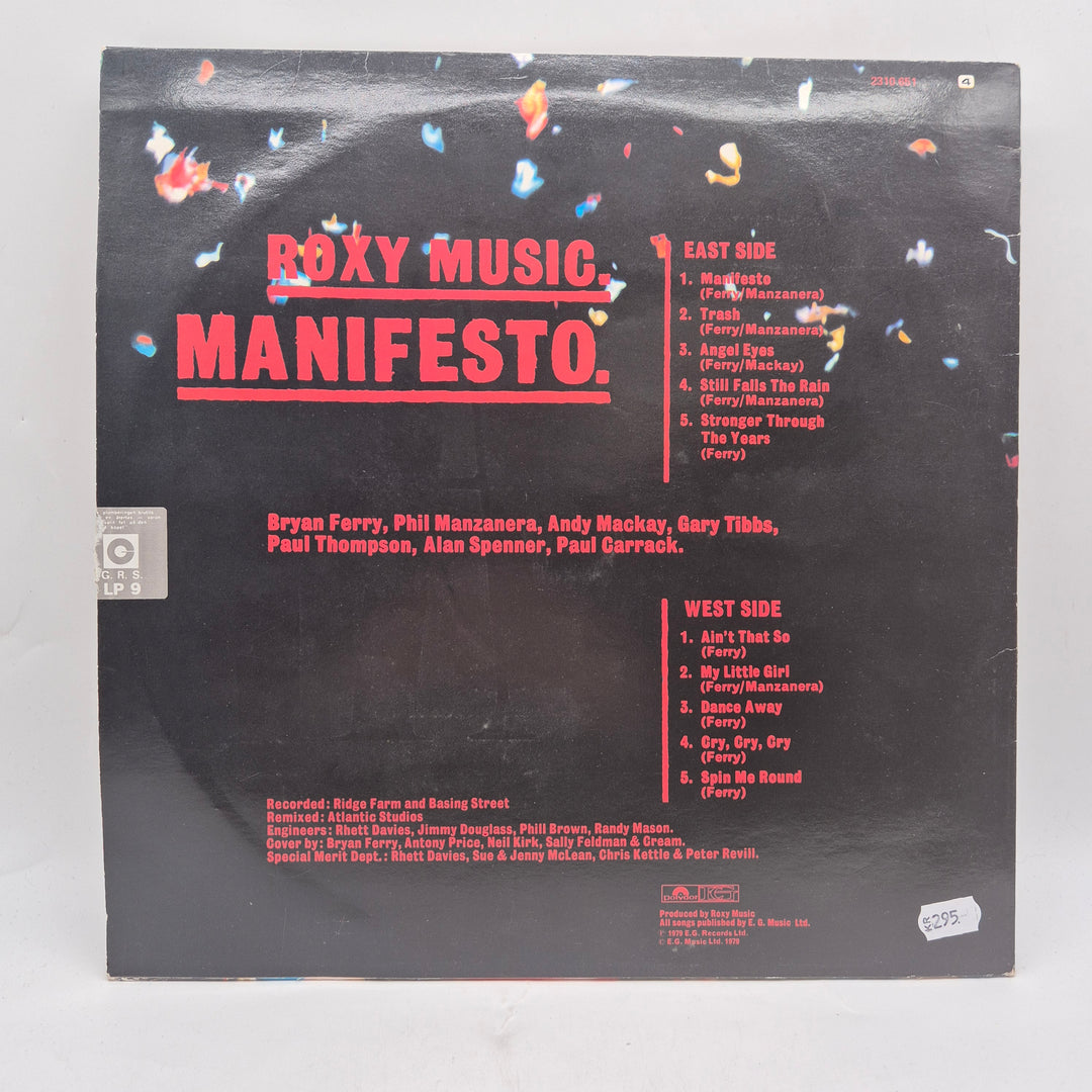 Roxy Music Manifesto vinyl LP retro vintage
