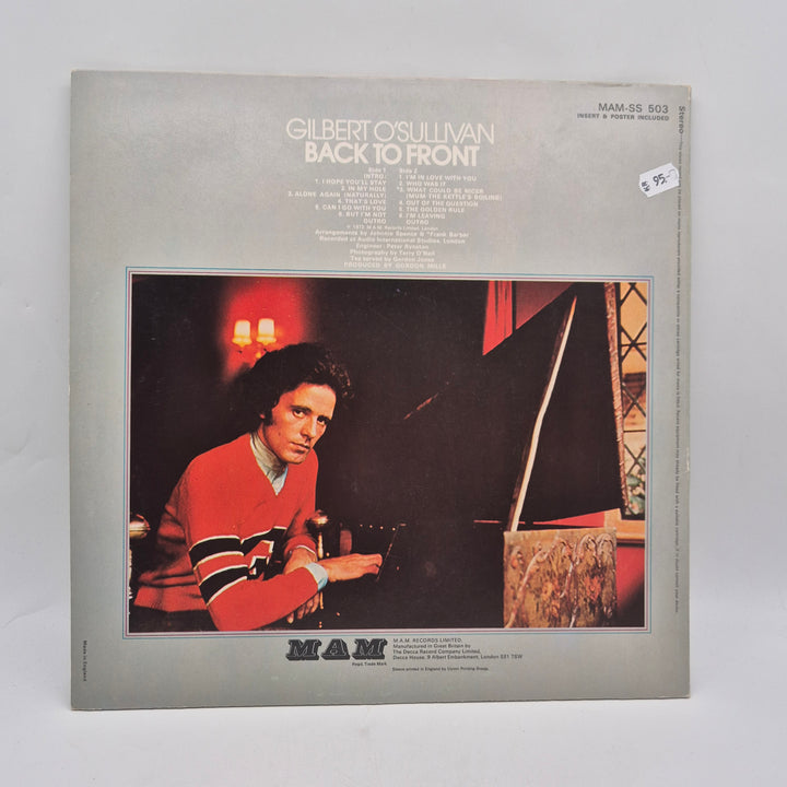 Gilbert O’Sullivan Back To Front vinyl LP retro