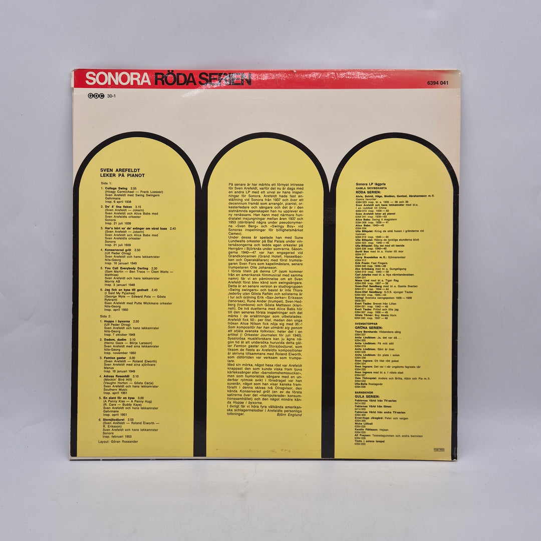 Sven Arefeldt vinyl LP Sonora Röda Serien retro