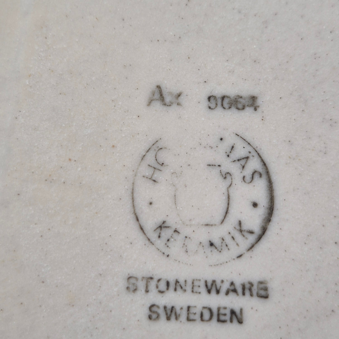 Retro tekanna Höganäs stengods sädesaxmotiv