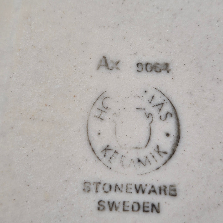 Retro tekanna Höganäs stengods sädesaxmotiv