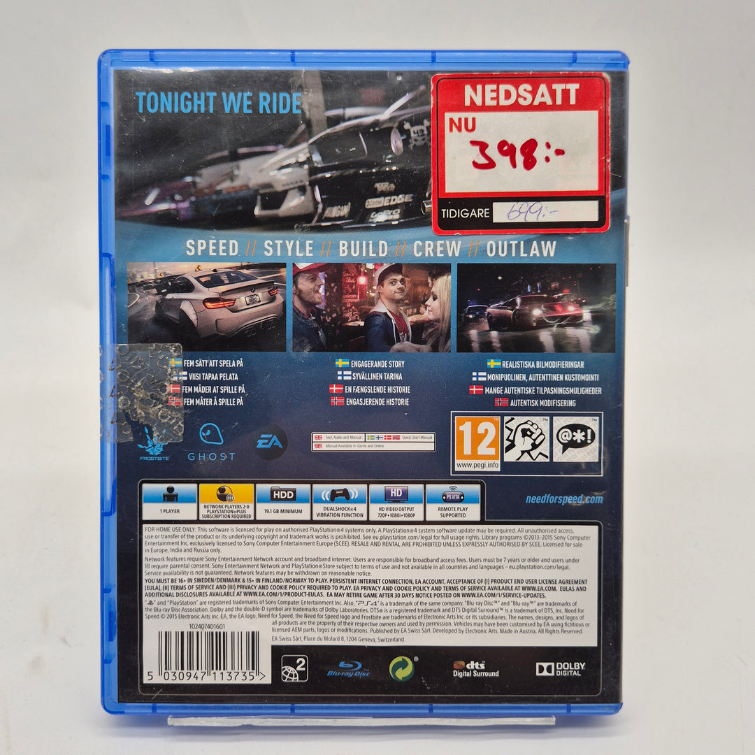 Need for Speed PS4 begagnat racingspel