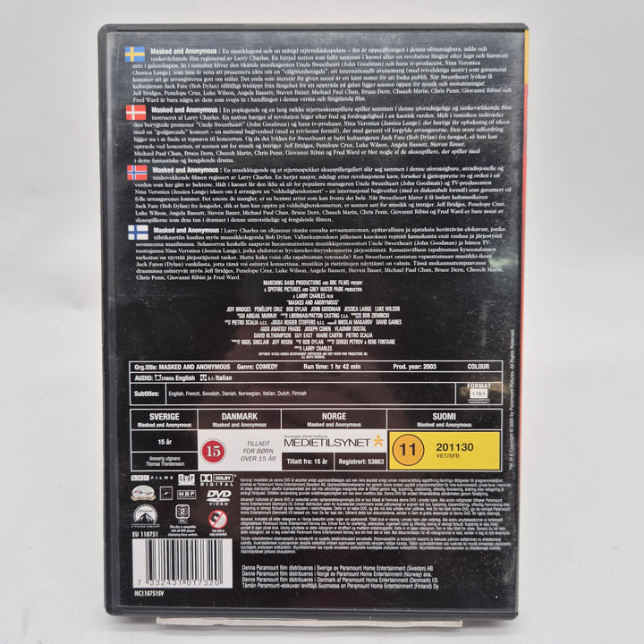 Masked and Anonymous DVD Paramount Collection begagnad
