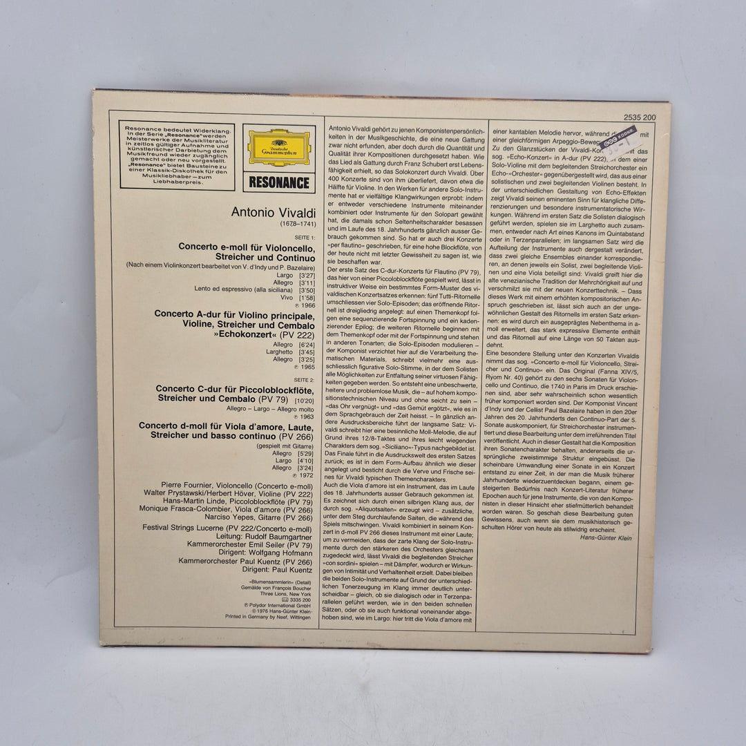 Vivaldi klassisk LP vinyl Deutsche Grammophon retro