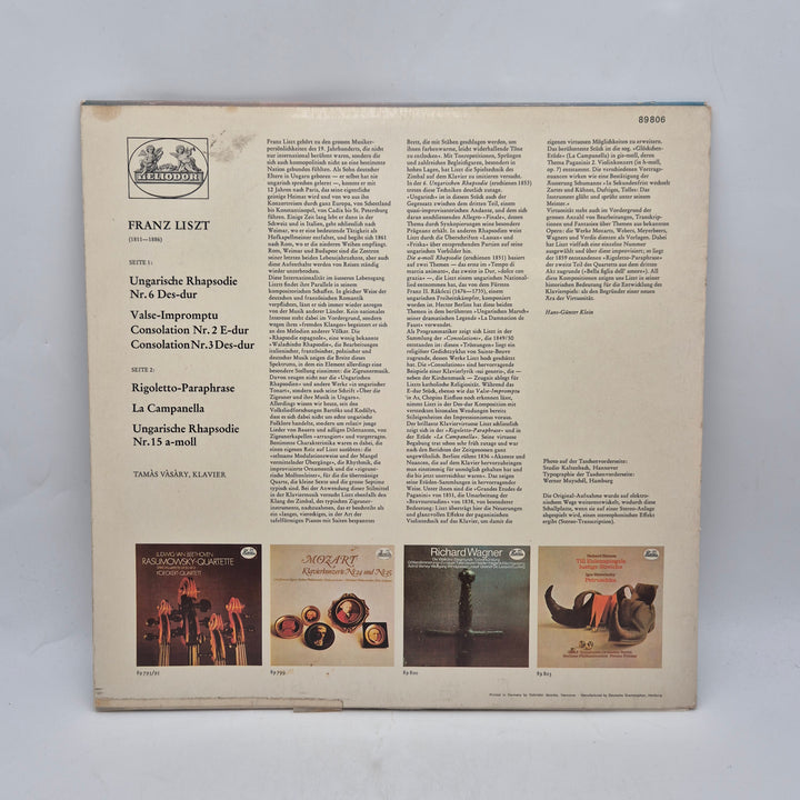 Franz Liszt vinyl LP Heliodor retro vintage
