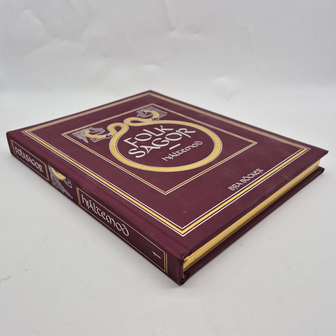Folksagor Hjältemod bok mörkröd vintage Bra Böcker