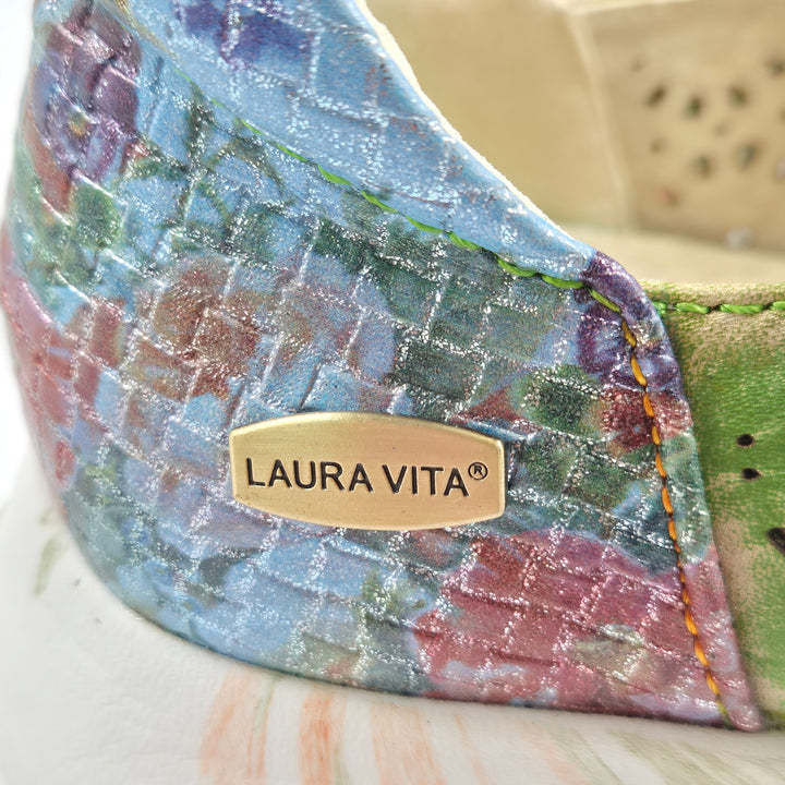 Laura Vita färgstarka lädersneakers grön mönstrad 39