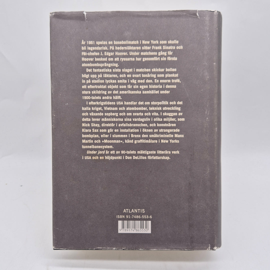 Don DeLillo Under jord inbunden Atlantis begagnad