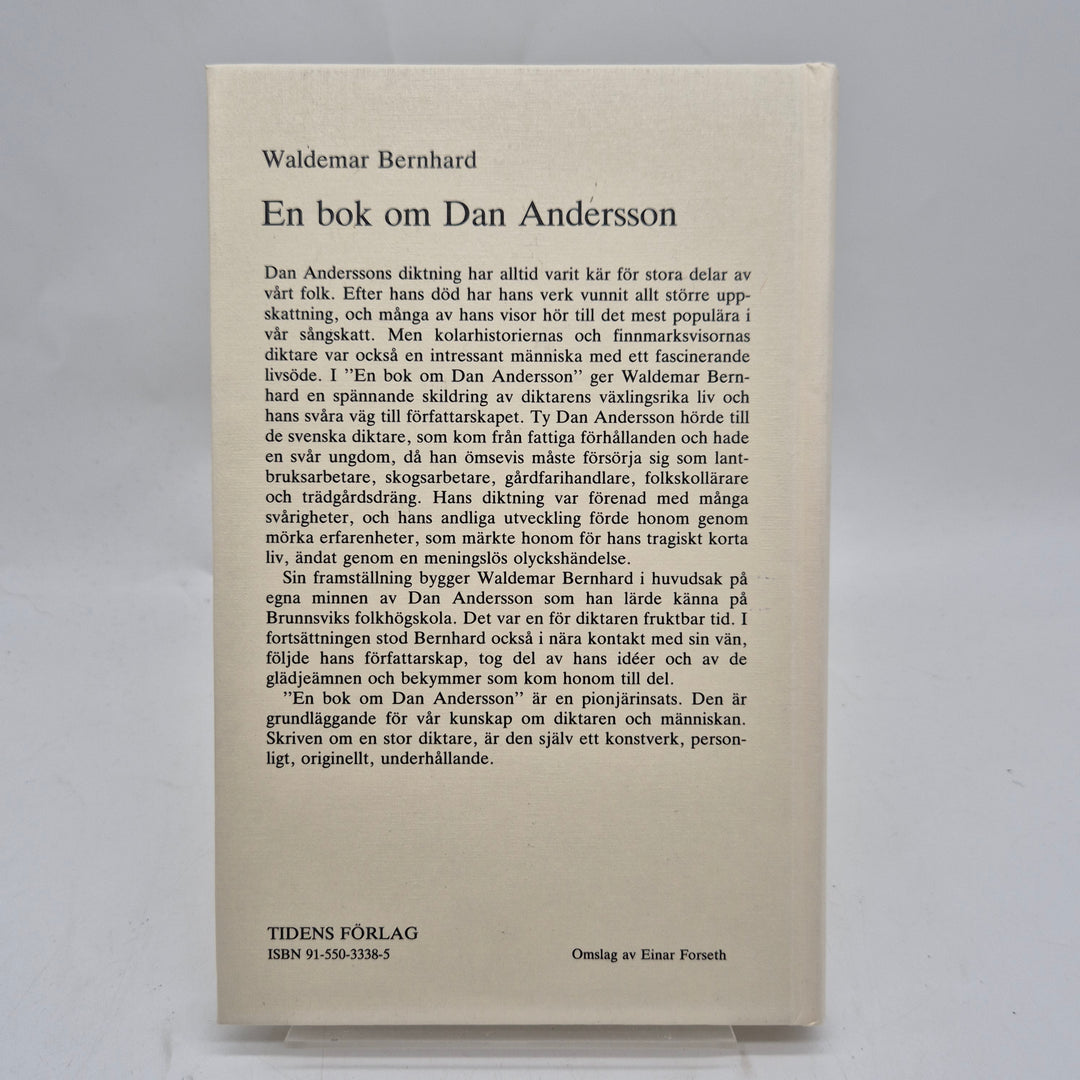 Retro biografi om Dan Andersson inbunden