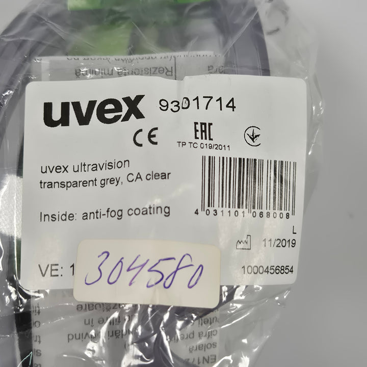 Uvex skyddsglasögon klar lins neongrönt band