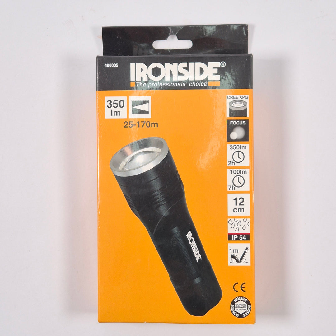 Ironside svart kompakt LED ficklampa modern