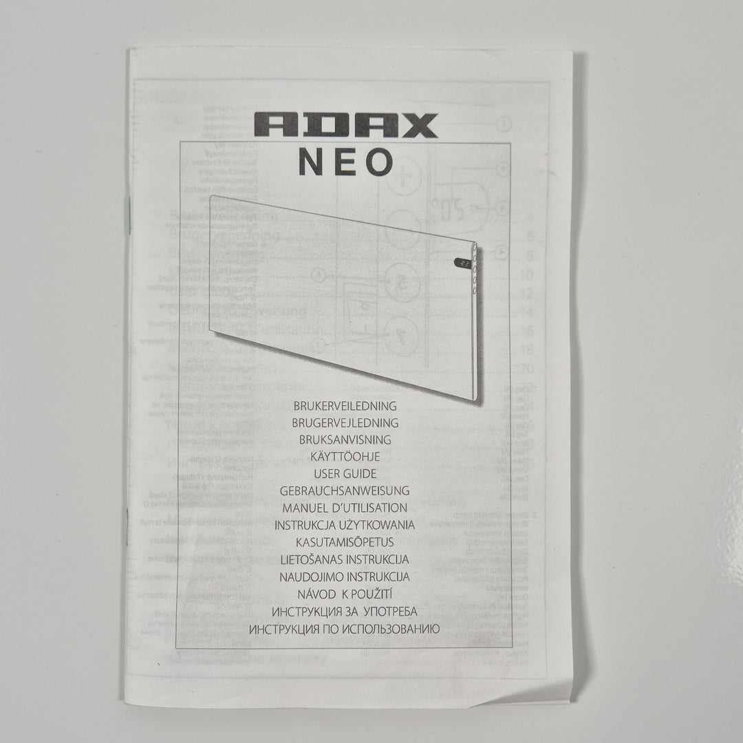 ADAX Neo vit väggmonterad elradiator begagnad