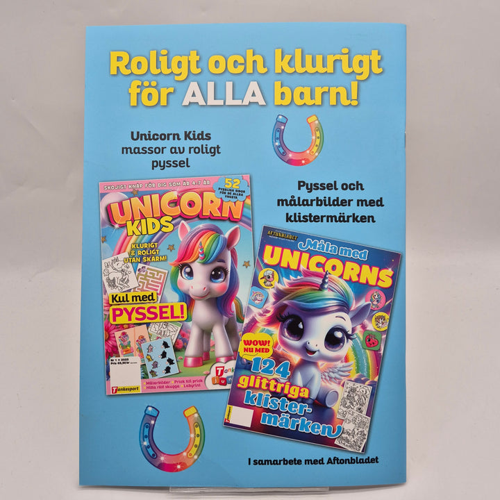 Målarbok Unicorns med glittriga klistermärken