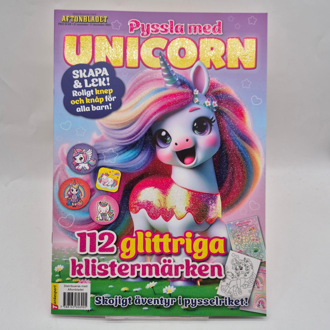 Pysseltidning Unicorn med klistermärken Aftonbladet