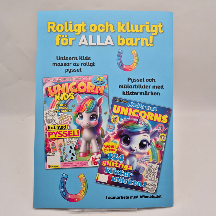 Målarbok Unicorns med glittriga klistermärken