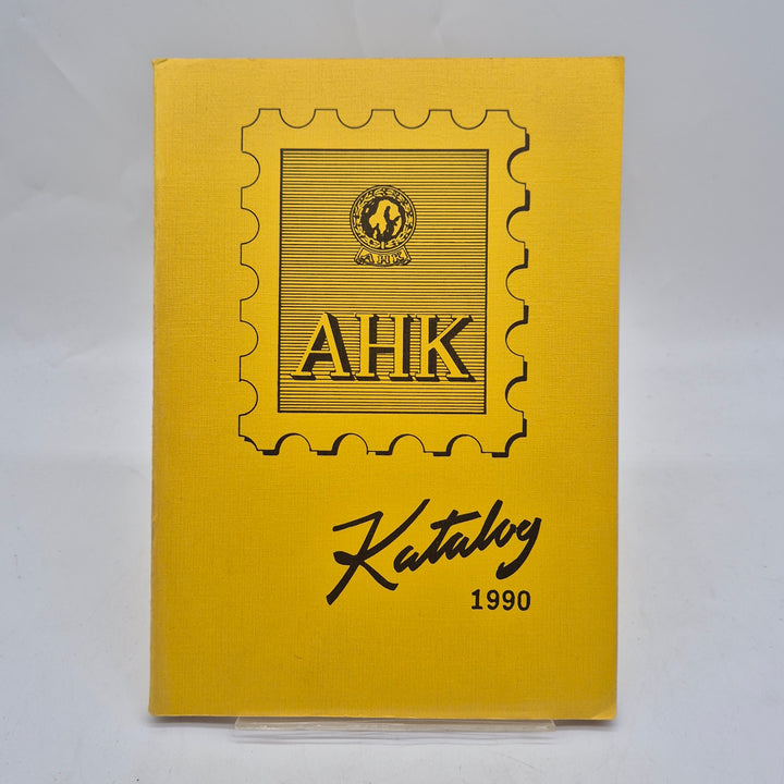 Retro AHK frimärkskatalog 1990 gul pärm