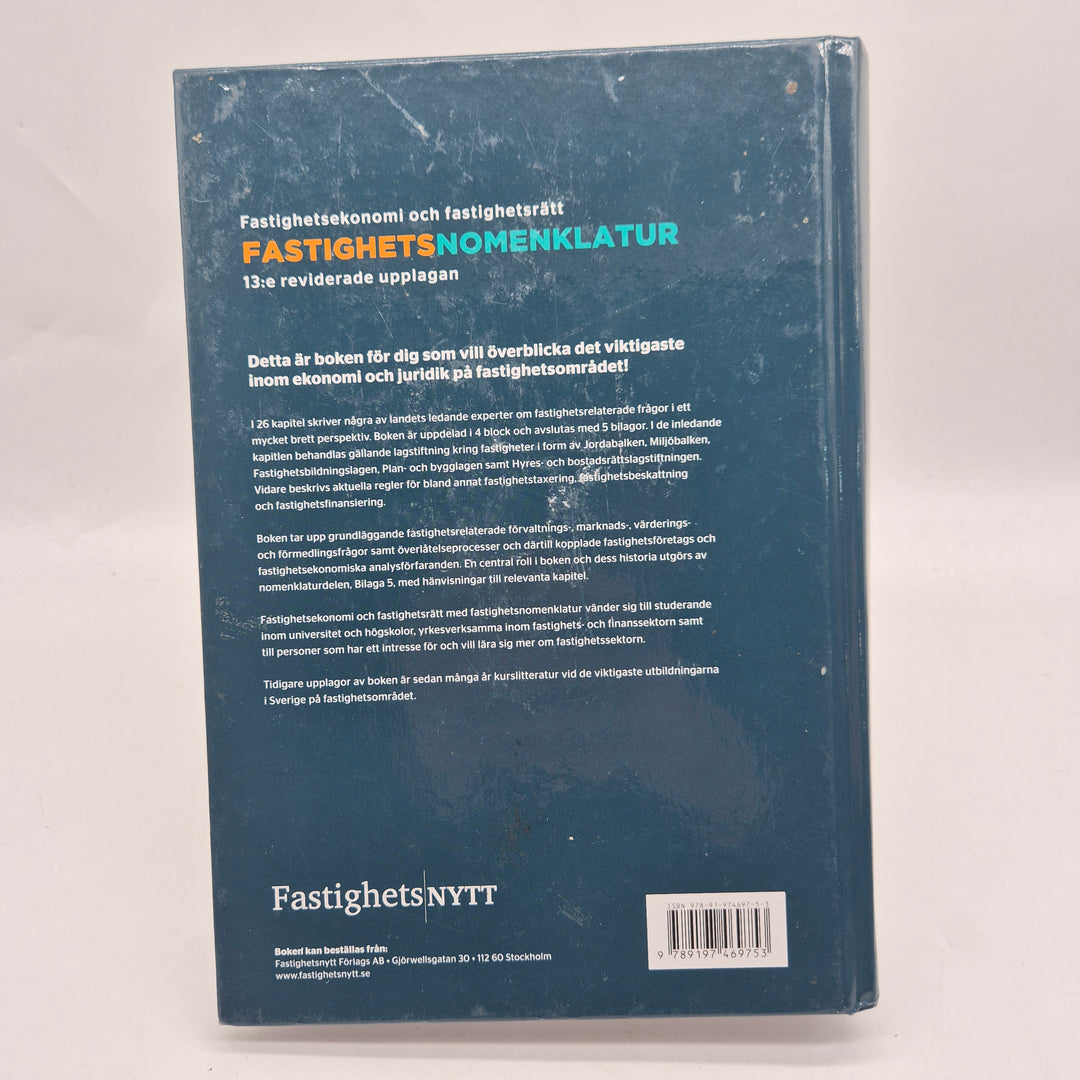 Fastighetsnomenklatur 13 inbunden fackbok begagnad