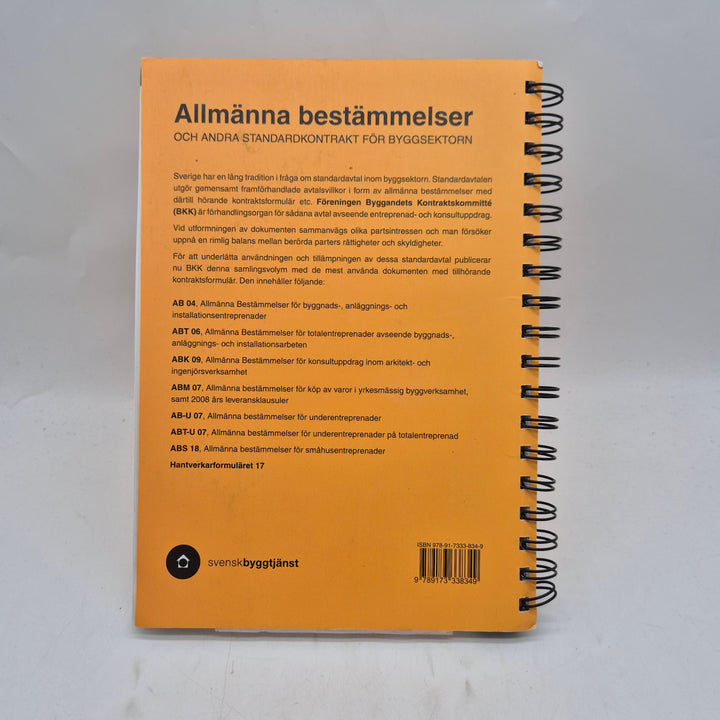 Spiralbunden bok byggjuridik BKK Svensk Byggtjänst