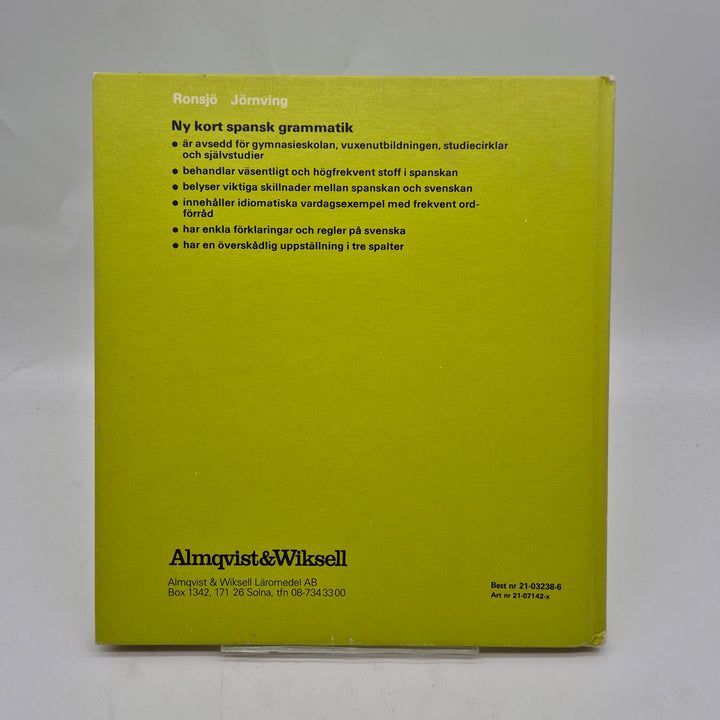 Retro spansk grammatikbok Almqvist & Wiksell