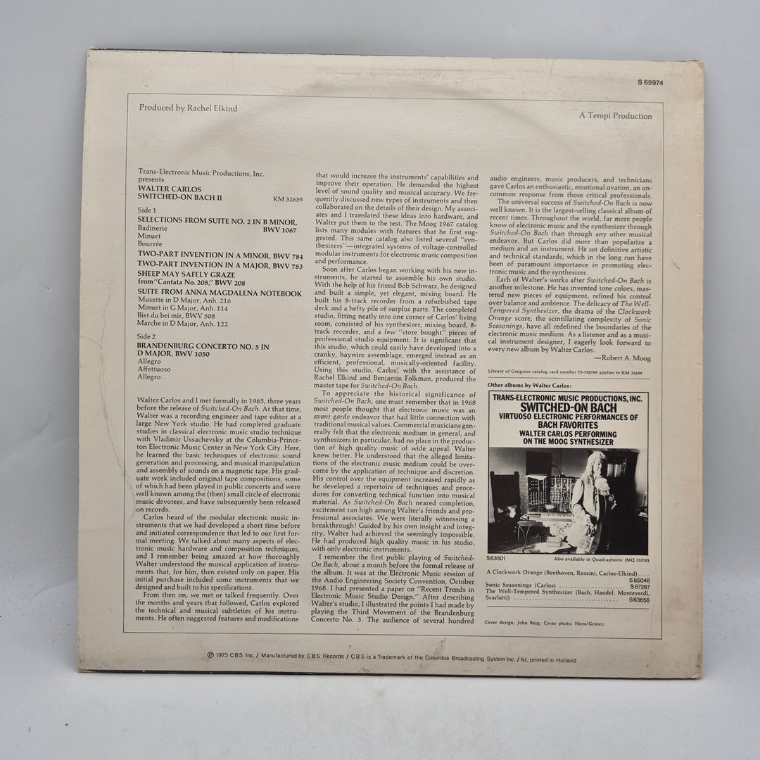 Walter Carlos Switched On Bach II retro LP