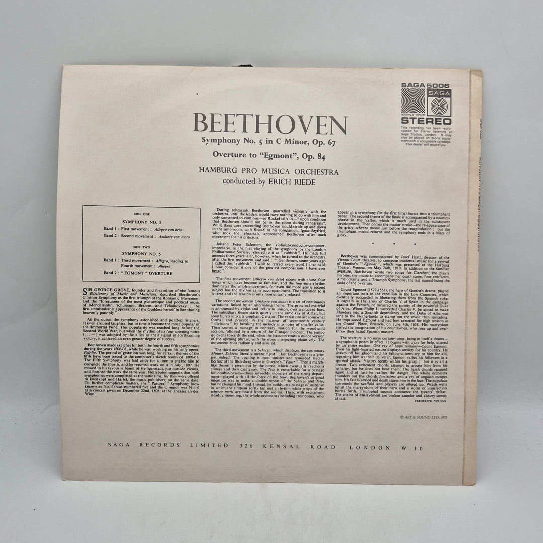 Beethoven Symphony No 5 retro vinyl LP