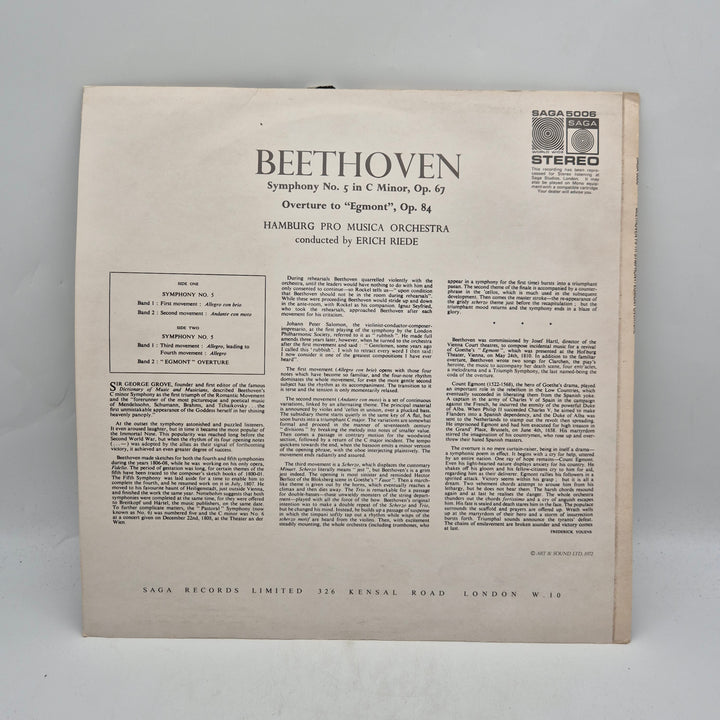 Beethoven Symphony No 5 retro vinyl LP