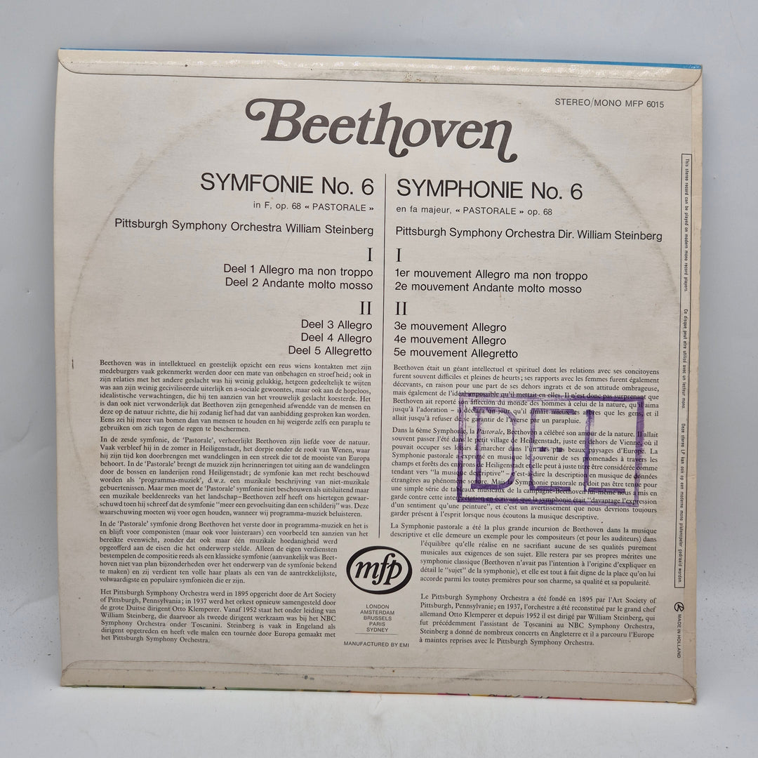 Beethoven Pastoral symfoni 6 retro vinyl LP