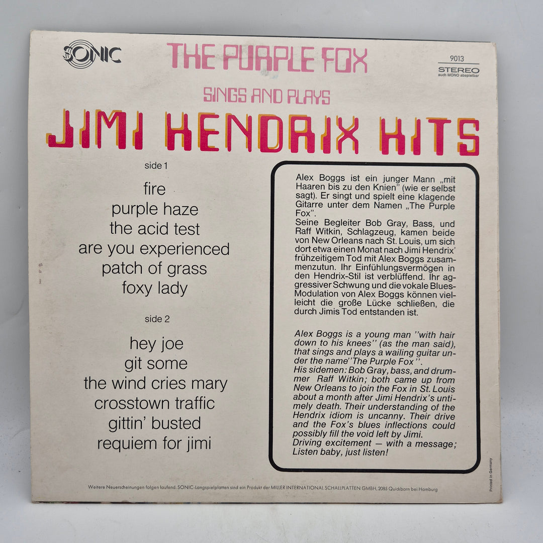Retro vinyl LP The Purple Fox Jimi Hendrix
