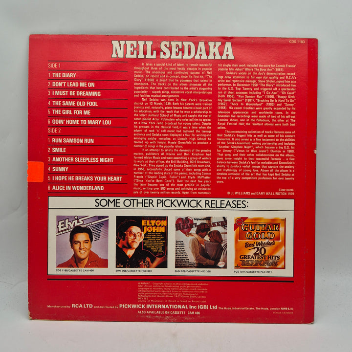 Neil Sedaka Sunny retro LP vinylskiva